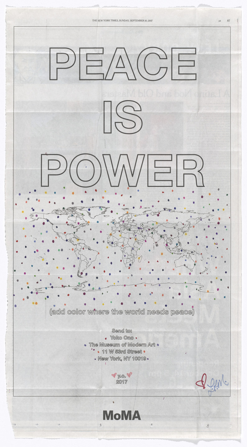 Yoko Ono. Power of Peace. 2017