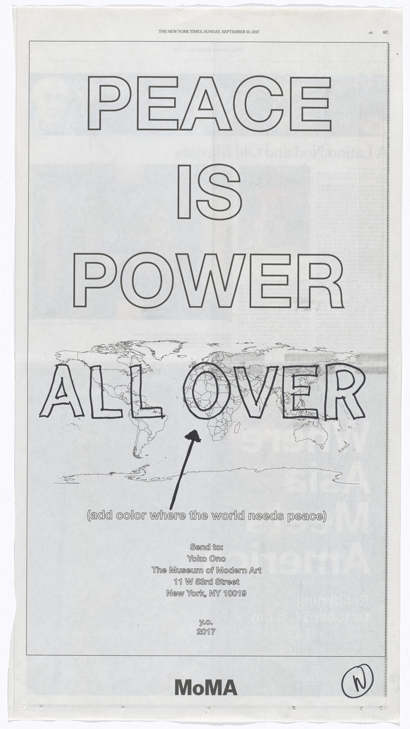 Yoko Ono: PEACE is POWER : Yoko Ono: PEACE is POWER | MoMA