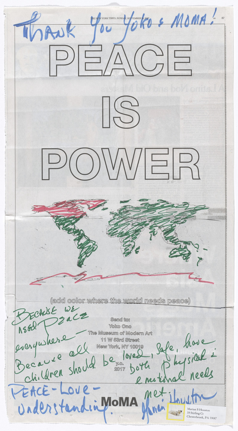 Yoko Ono. Power of Peace. 2017