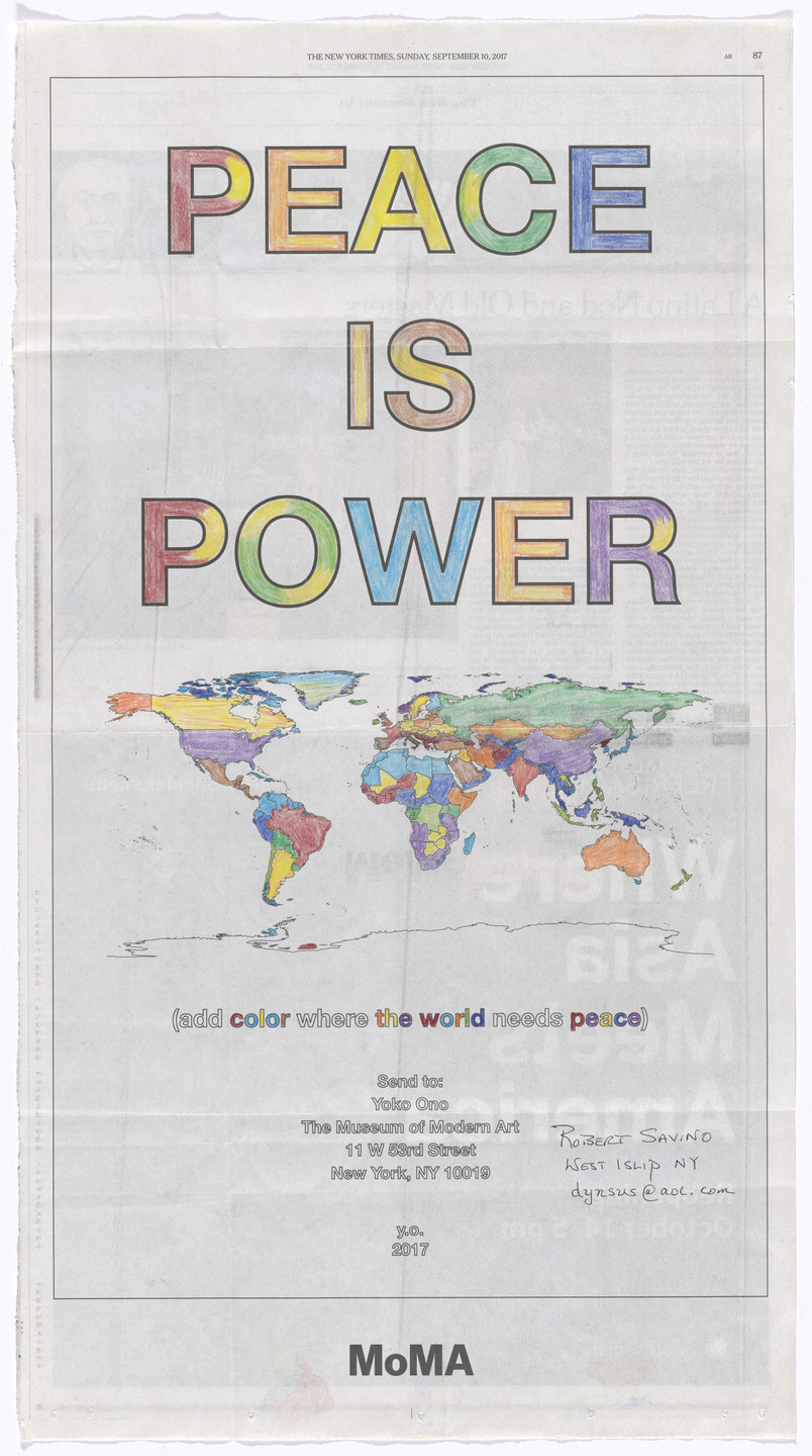 Yoko Ono. Power of Peace. 2017