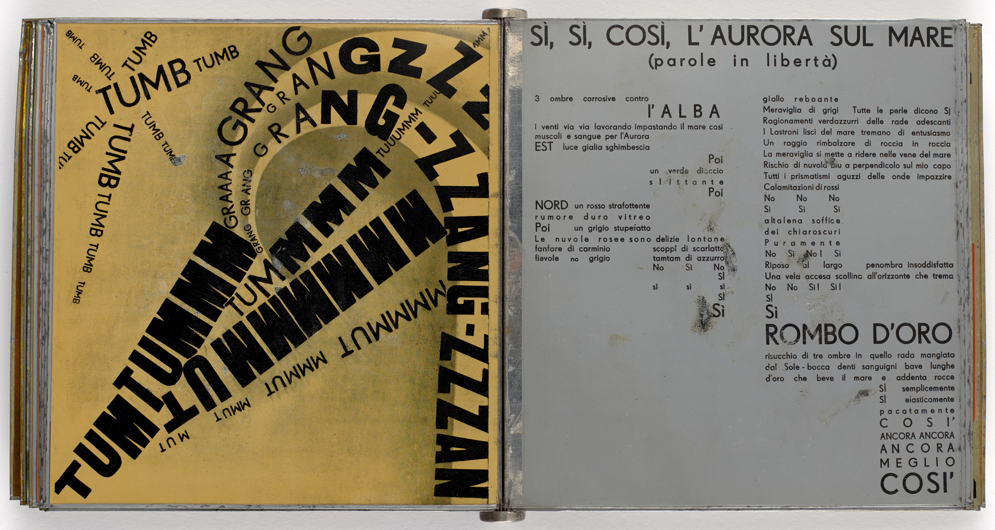 Tullio d'Albisola (Tullio Spartaco Mazzotti). Parole in libertà futuriste, tattili-termiche olfattive (Words in Futurist, Olfactory, Tactile, Thermal Freedom). 1932