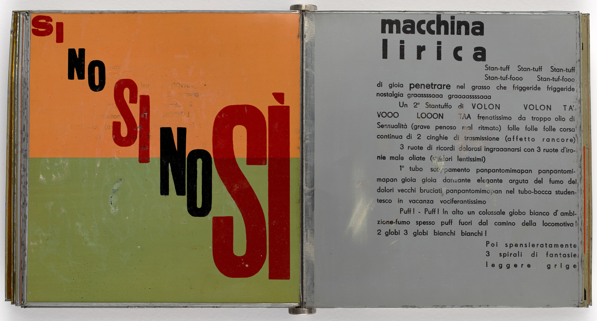 Tullio d'Albisola (Tullio Spartaco Mazzotti). Parole in libertà futuriste, tattili-termiche olfattive (Words in Futurist, Olfactory, Tactile, Thermal Freedom). 1932