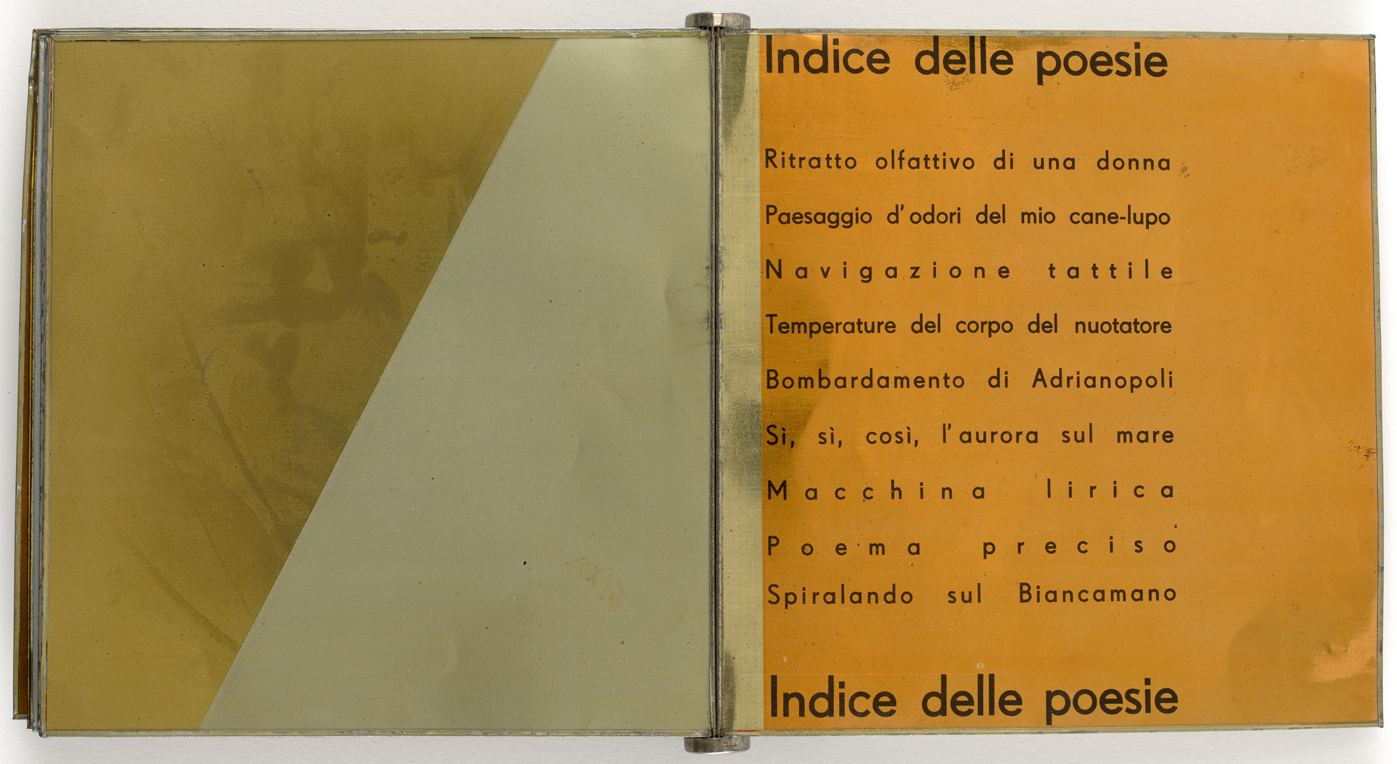 Tullio d'Albisola (Tullio Spartaco Mazzotti). Parole in libertà futuriste, tattili-termiche olfattive (Words in Futurist, Olfactory, Tactile, Thermal Freedom). 1932