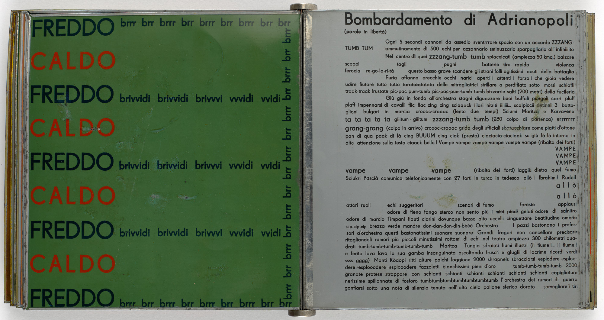 Tullio d'Albisola (Tullio Spartaco Mazzotti). Parole in libertà futuriste, tattili-termiche olfattive (Words in Futurist, Olfactory, Tactile, Thermal Freedom). 1932
