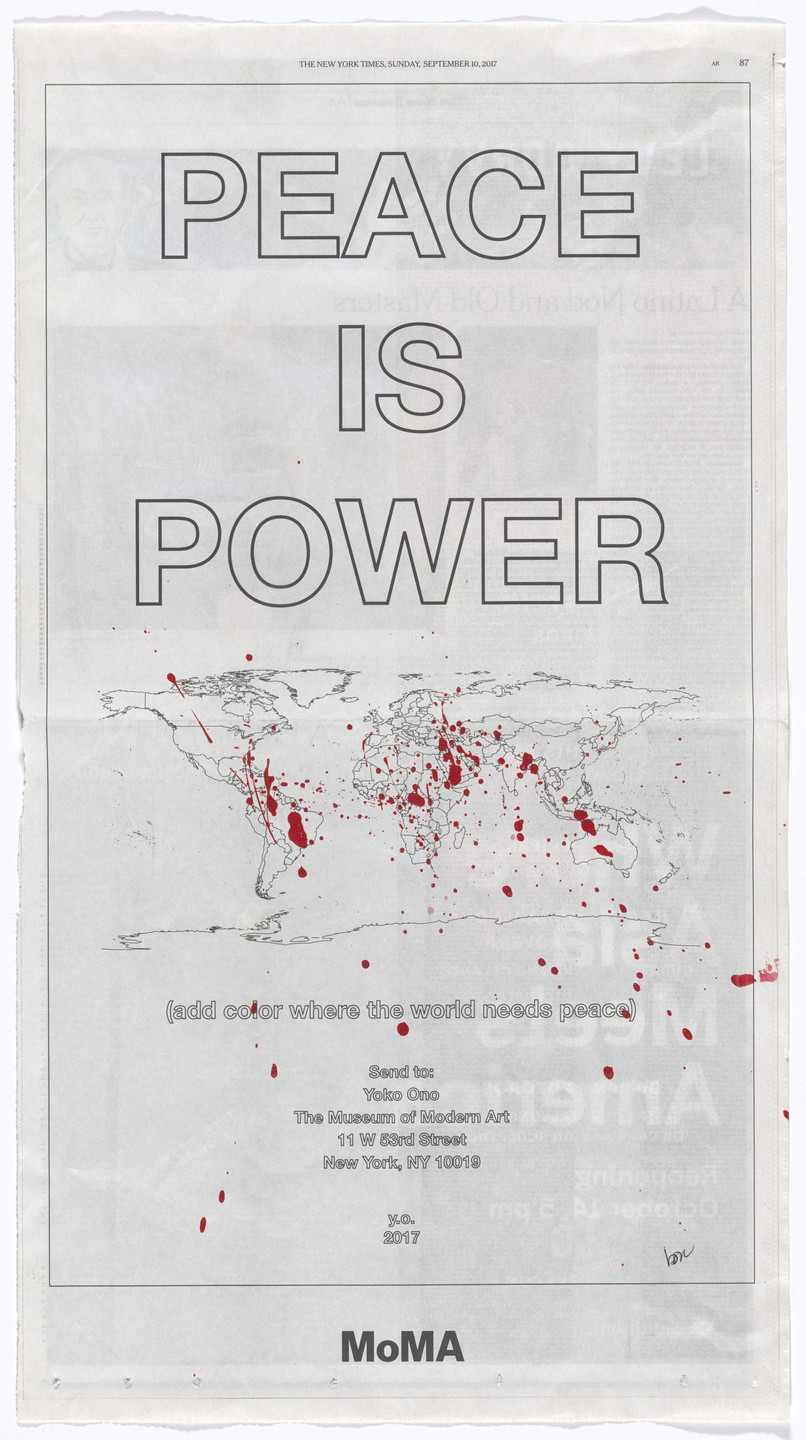 Yoko Ono. Power of Peace. 2017 | MoMA