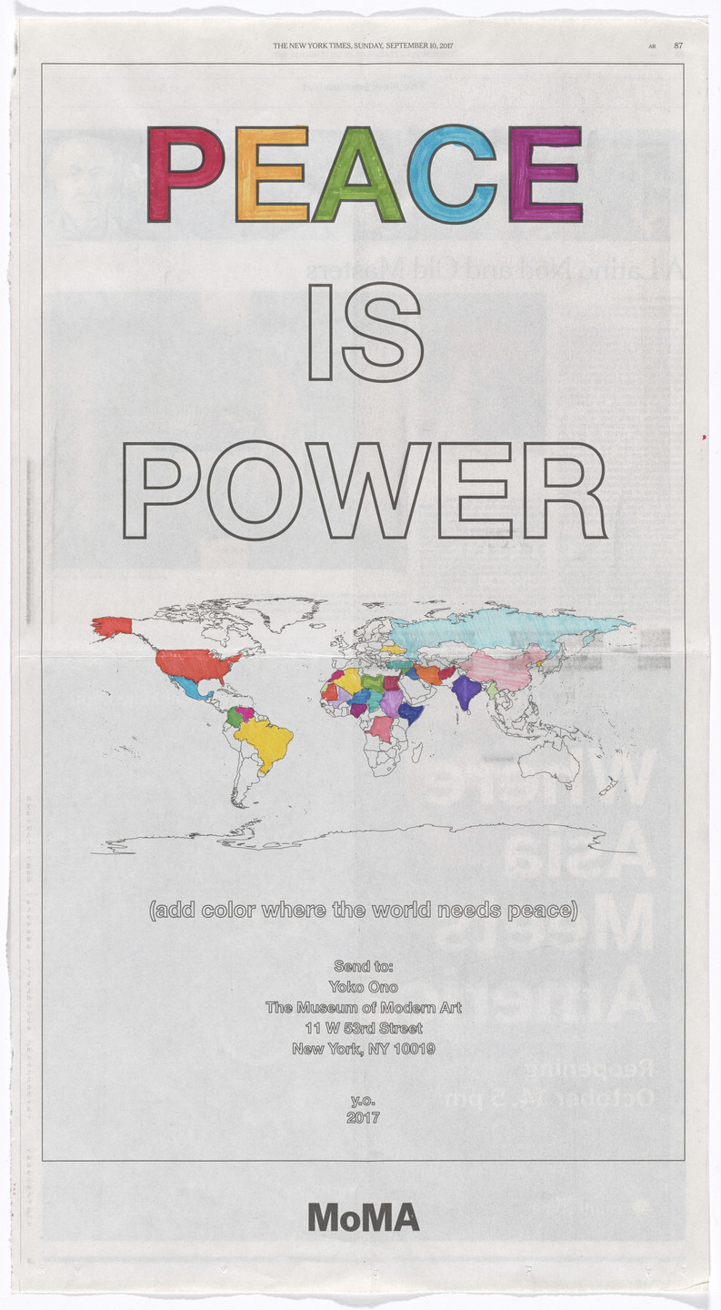 Yoko Ono. Power of Peace. 2017