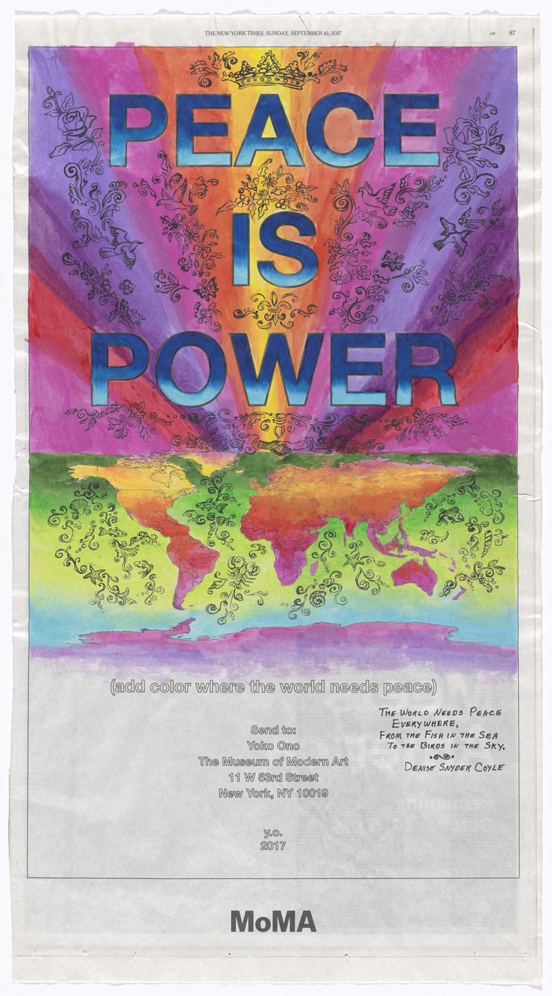 Yoko Ono. Power of Peace. 2017 | MoMA
