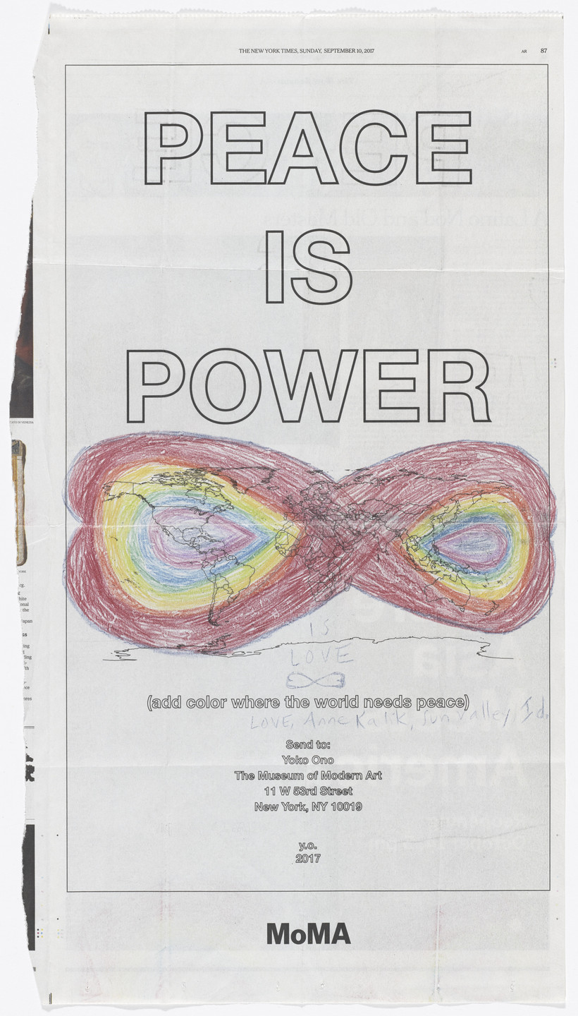 Yoko Ono. Power of Peace. 2017 | MoMA
