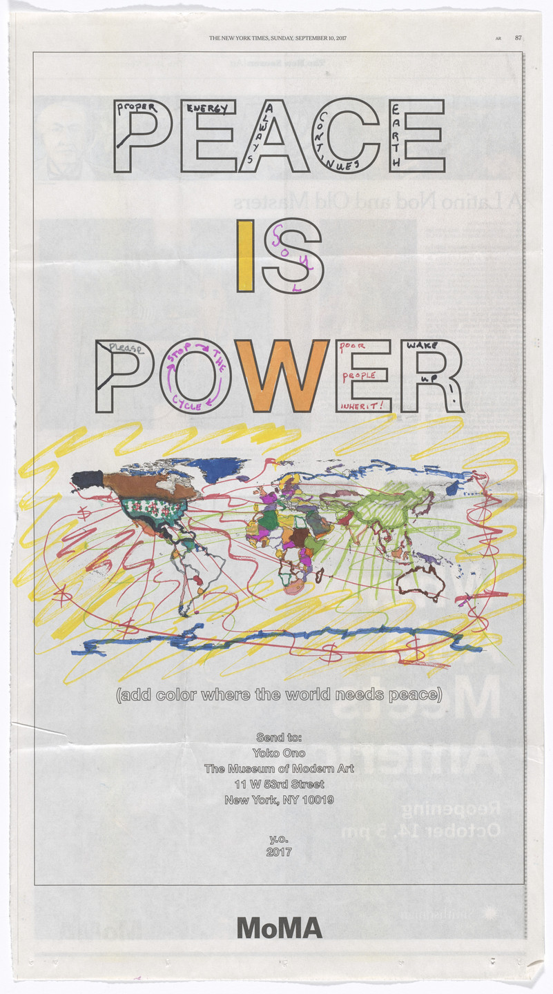 Yoko Ono. Power of Peace. 2017