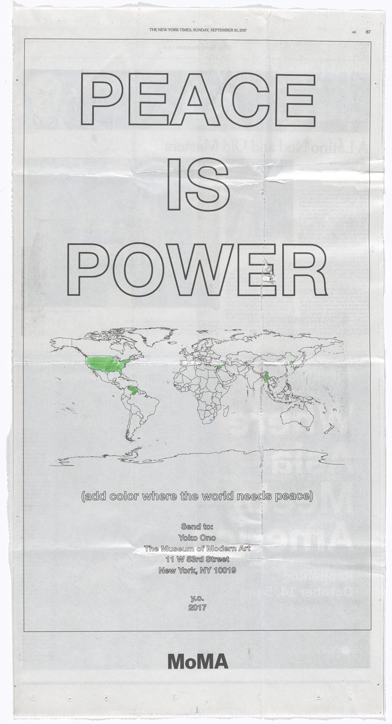 Yoko Ono. Power of Peace. 2017