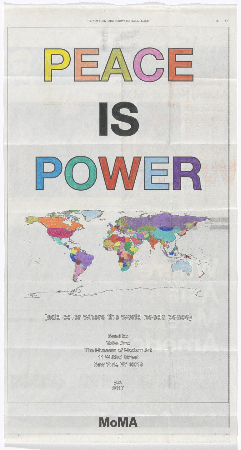 Yoko Ono. Power of Peace. 2017
