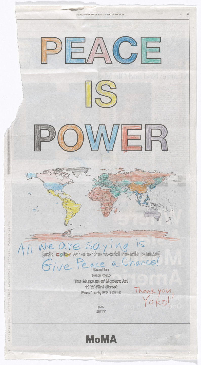 Yoko Ono. Power of Peace. 2017