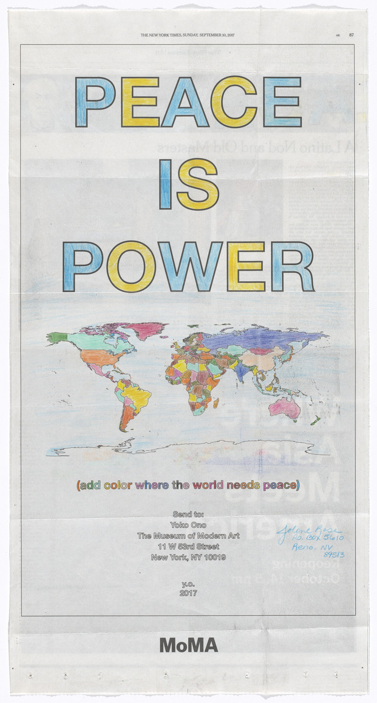 Yoko Ono. Power of Peace. 2017