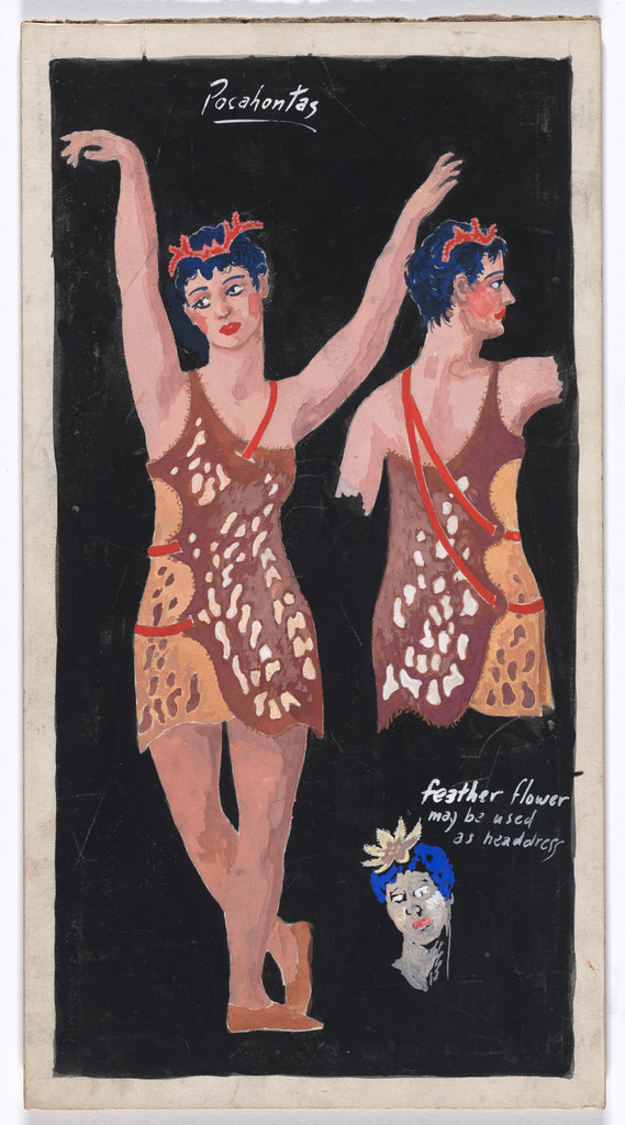 Pocahontas. Costume design for the ballet Pocahontas
