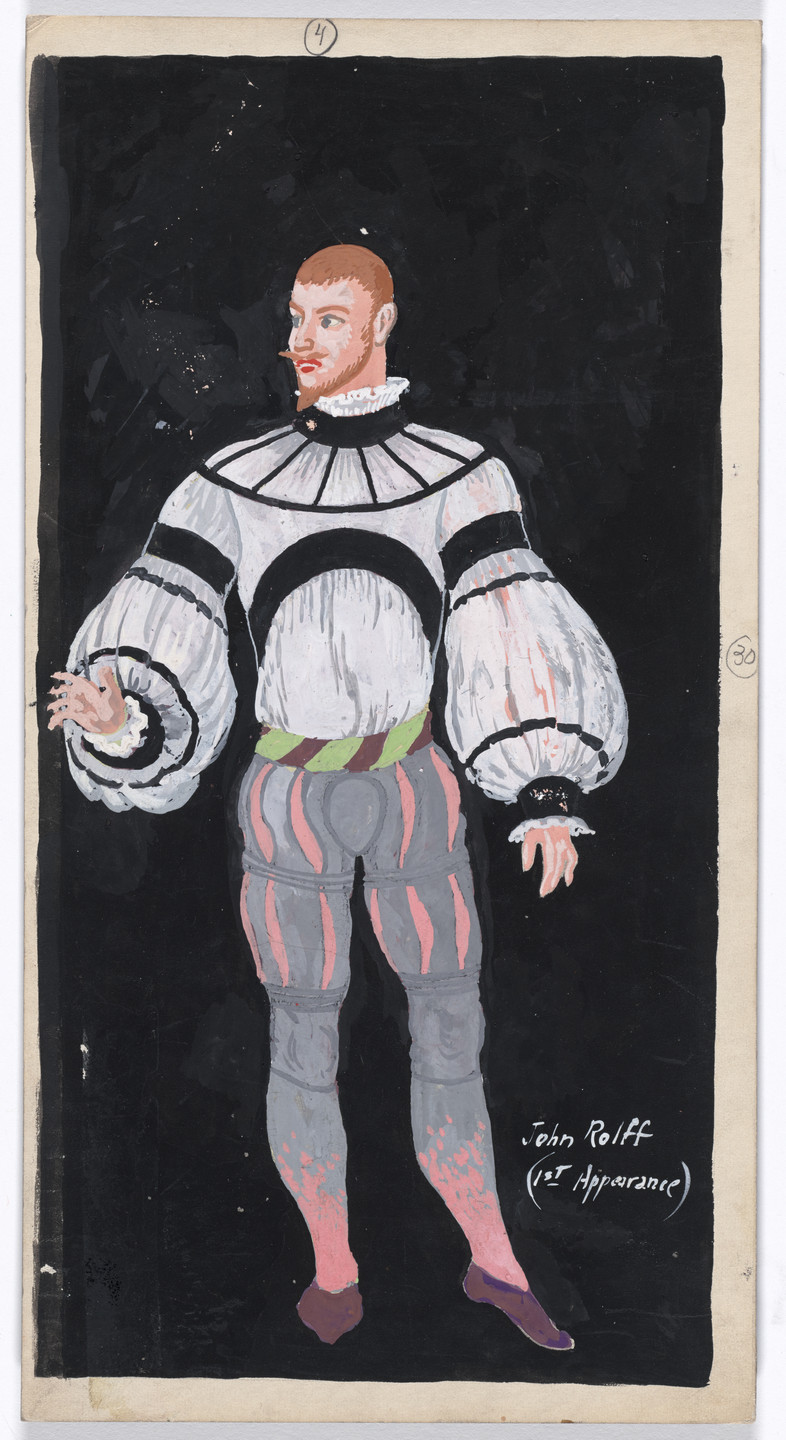 Karl Free. John Rolff (1st Appearance). Costume design for the ballet Pocahontas. c. 1936