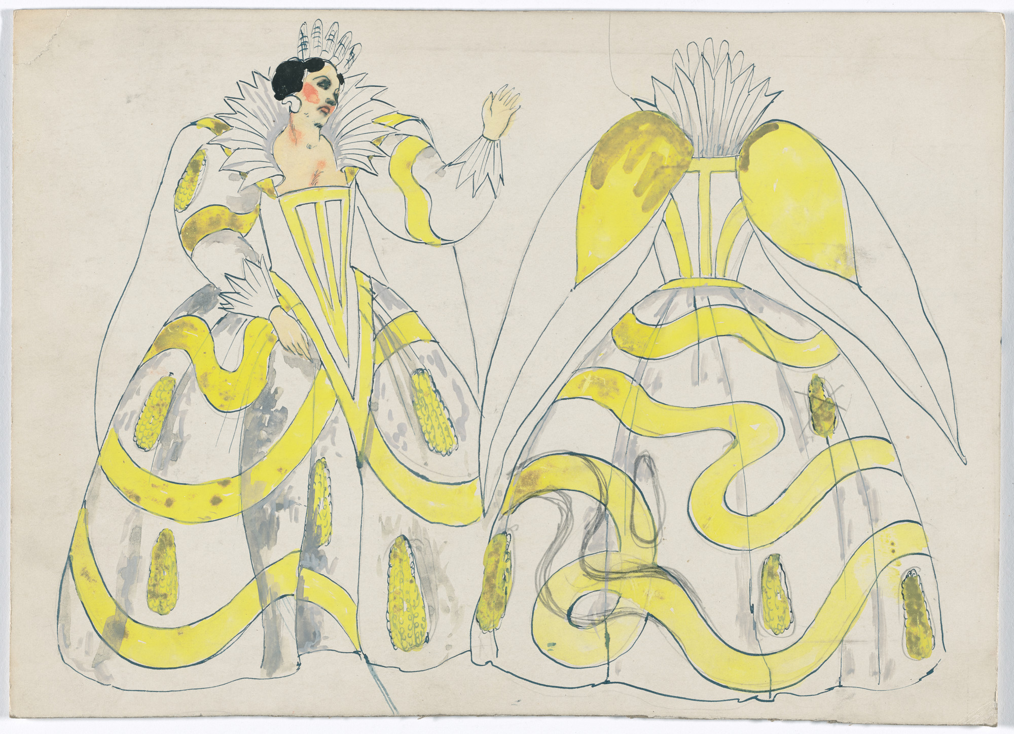 Karl Free. Woman (front and back). Costume design for the ballet Pocahontas