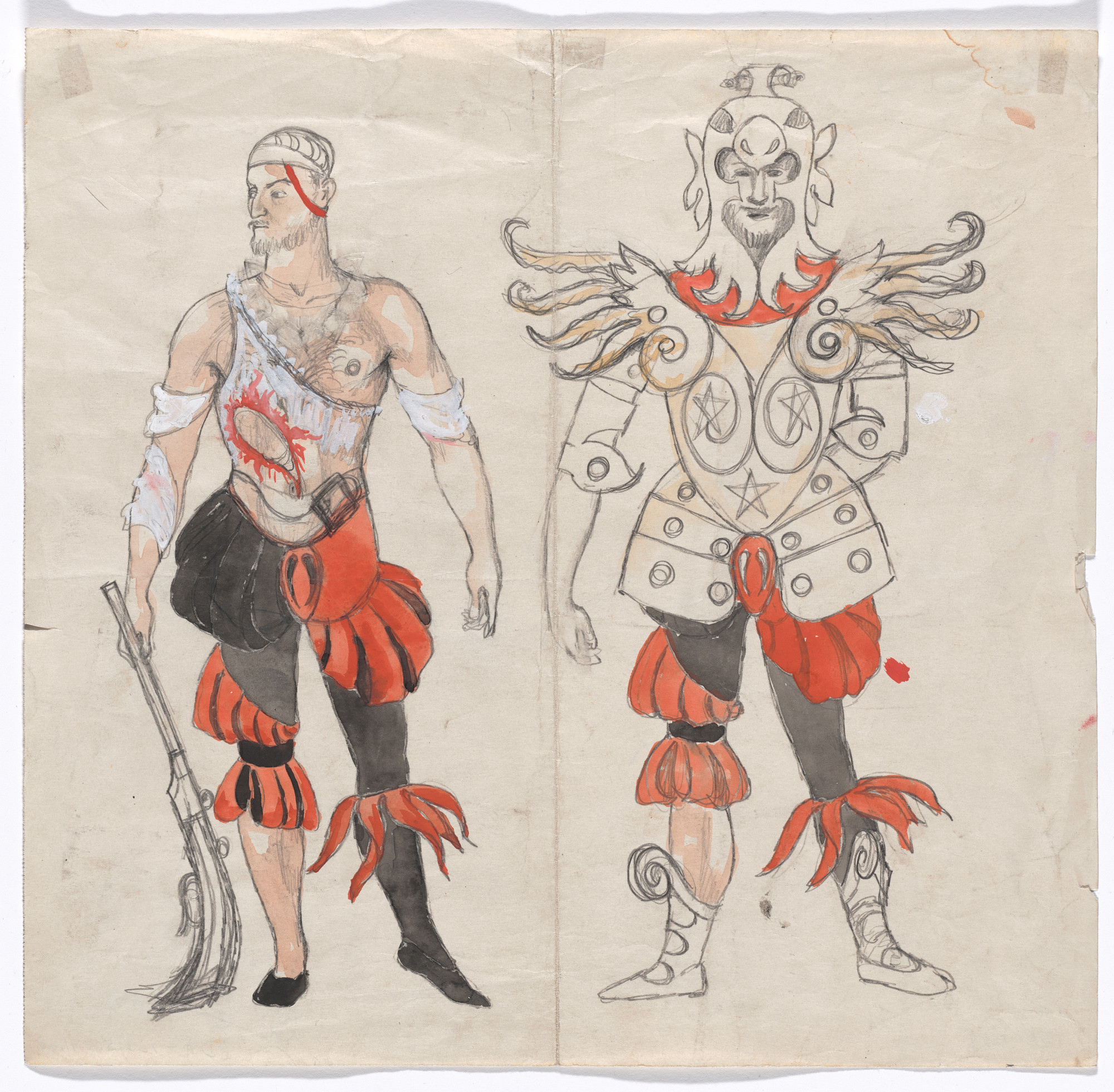 Karl Free. Two White Men. Costume design for the ballet Pocahontas