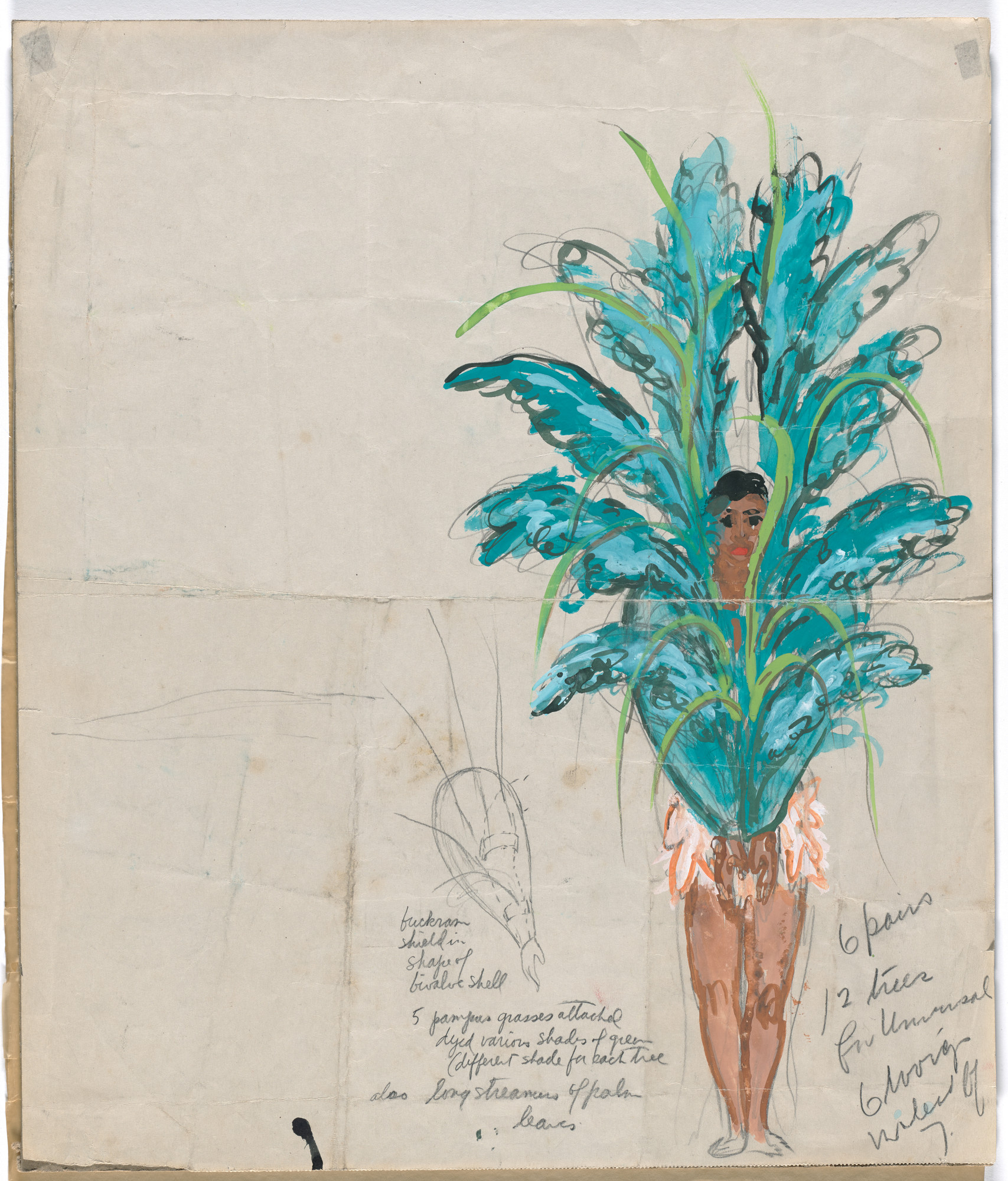 Karl Free. Figure. Costume design for the ballet Pocahontas