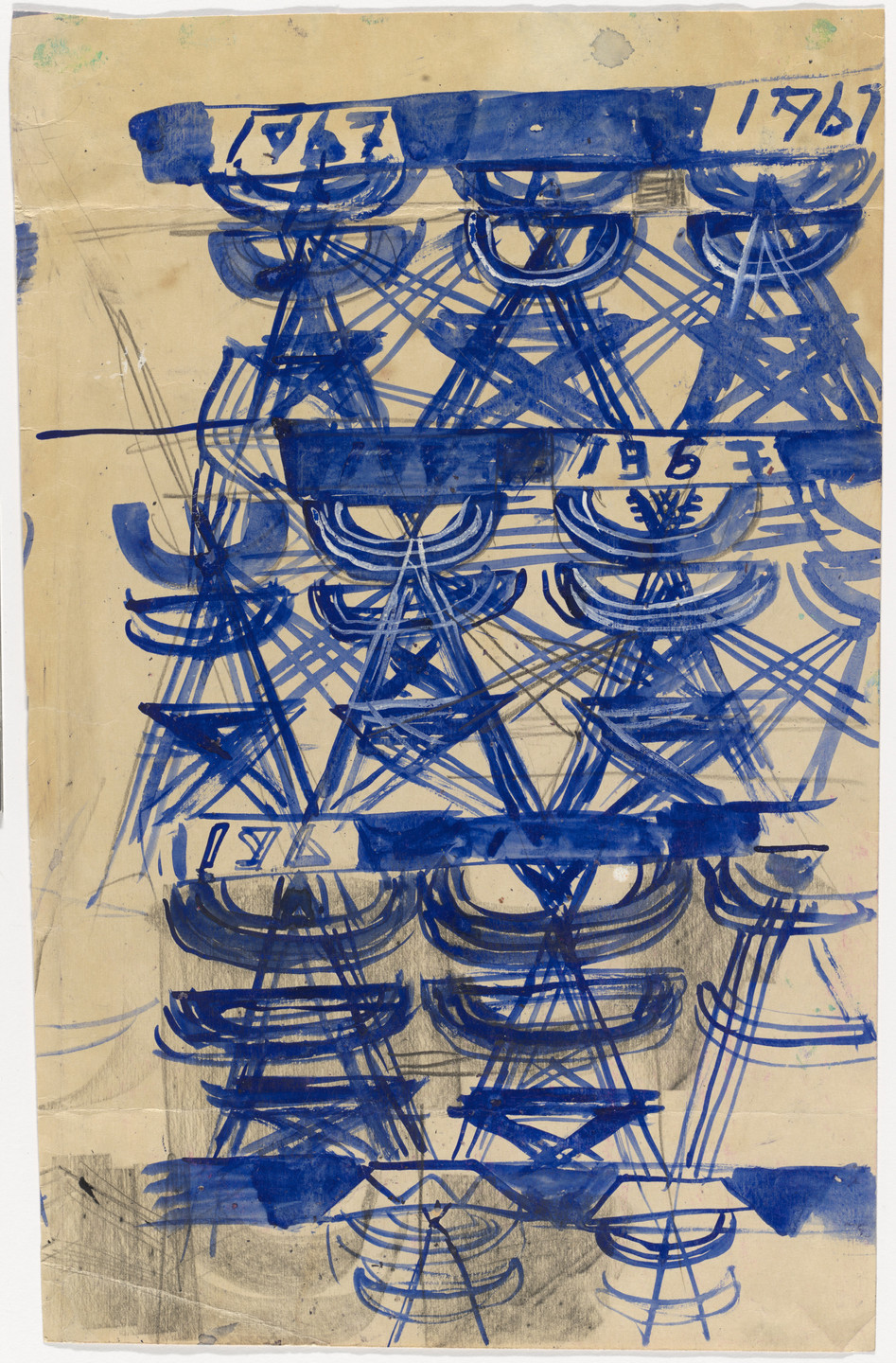 Anna Andreeva. Study for Decorative Textile for the Club of Energetics. c. 1967