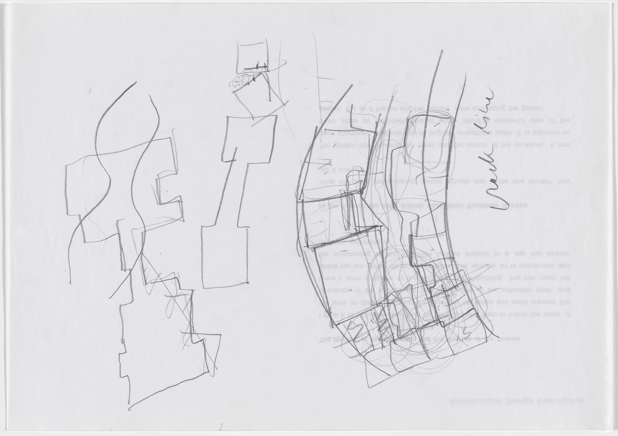 Jacques Herzog. Laban Dance Centre, London, UK (Conceptual sketch on the curvature of the building). 1998–1999