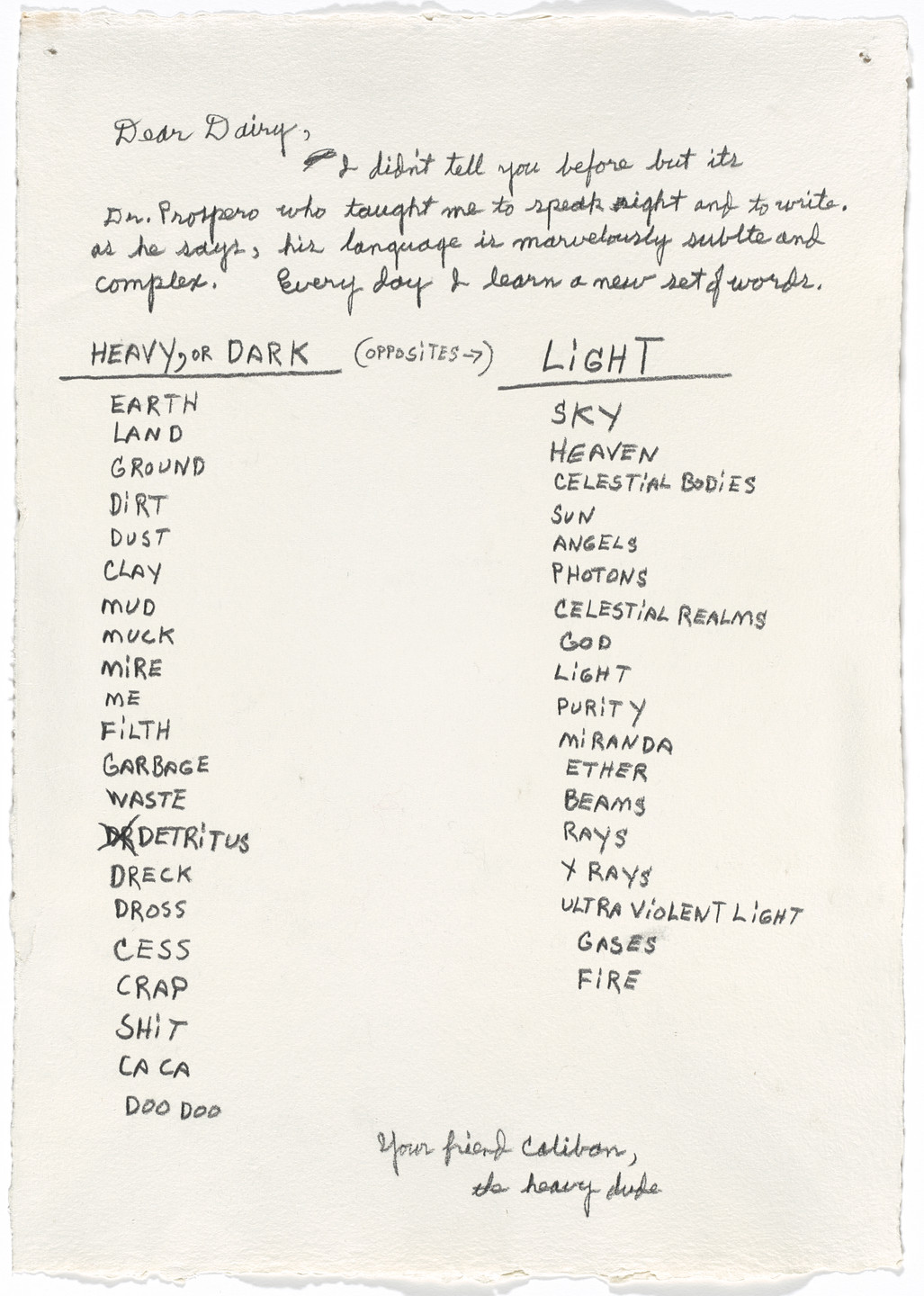 Jimmie Durham. Caliban Codex. 1992