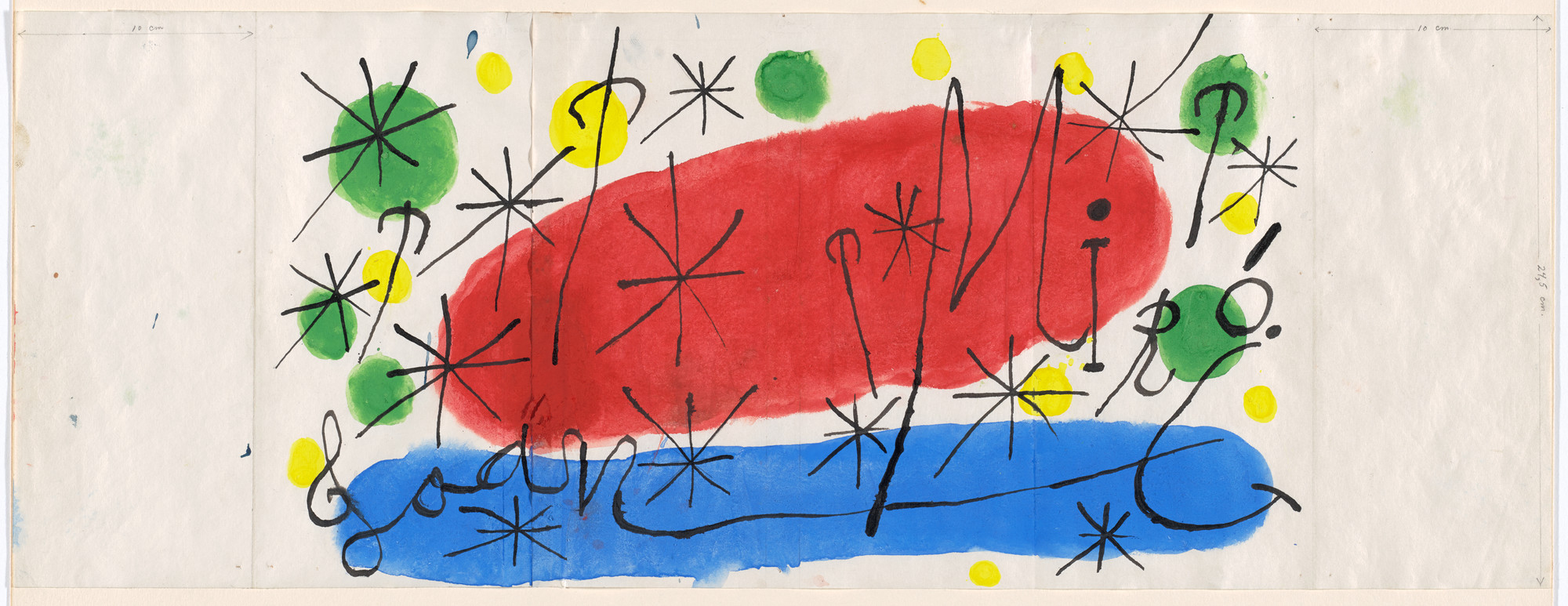 Joan Miró. Maquette for dust jacket for Joan Miró by James Thrall Soby. 1958