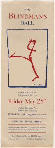 Beatrice Wood. Poster for The Blind Man’s Ball, Webster Hall, New York City. 1917