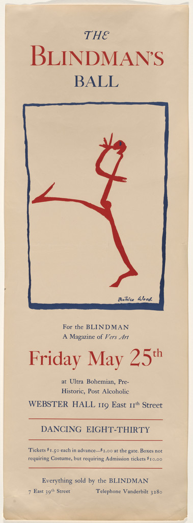 Poster for The Blind Man’s Ball, Webster Hall, New York City