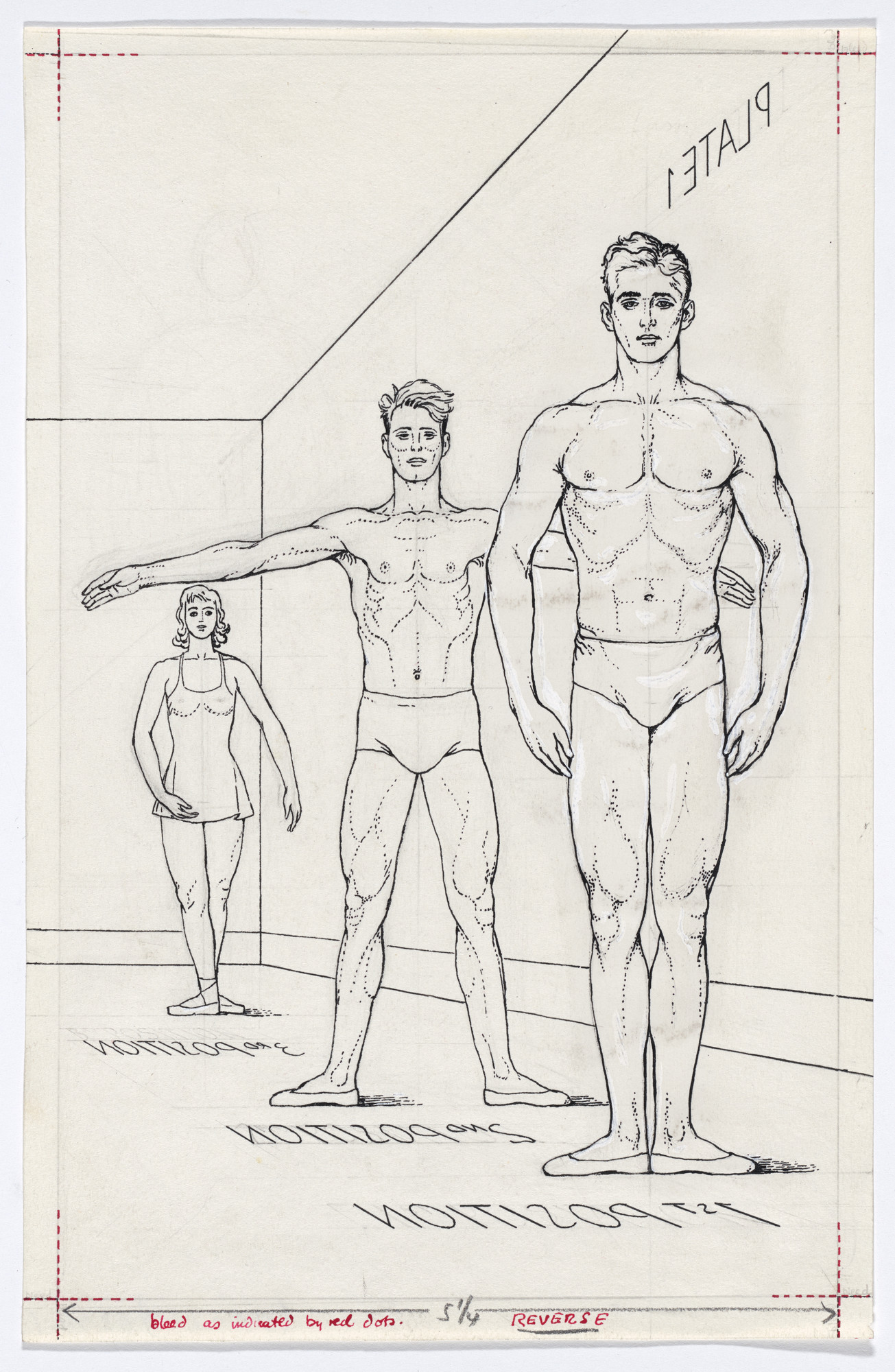 Paul Cadmus. Plate 1 from Ballet Positions. Drawing for Ballet Alphabet: A Primer for Laymen