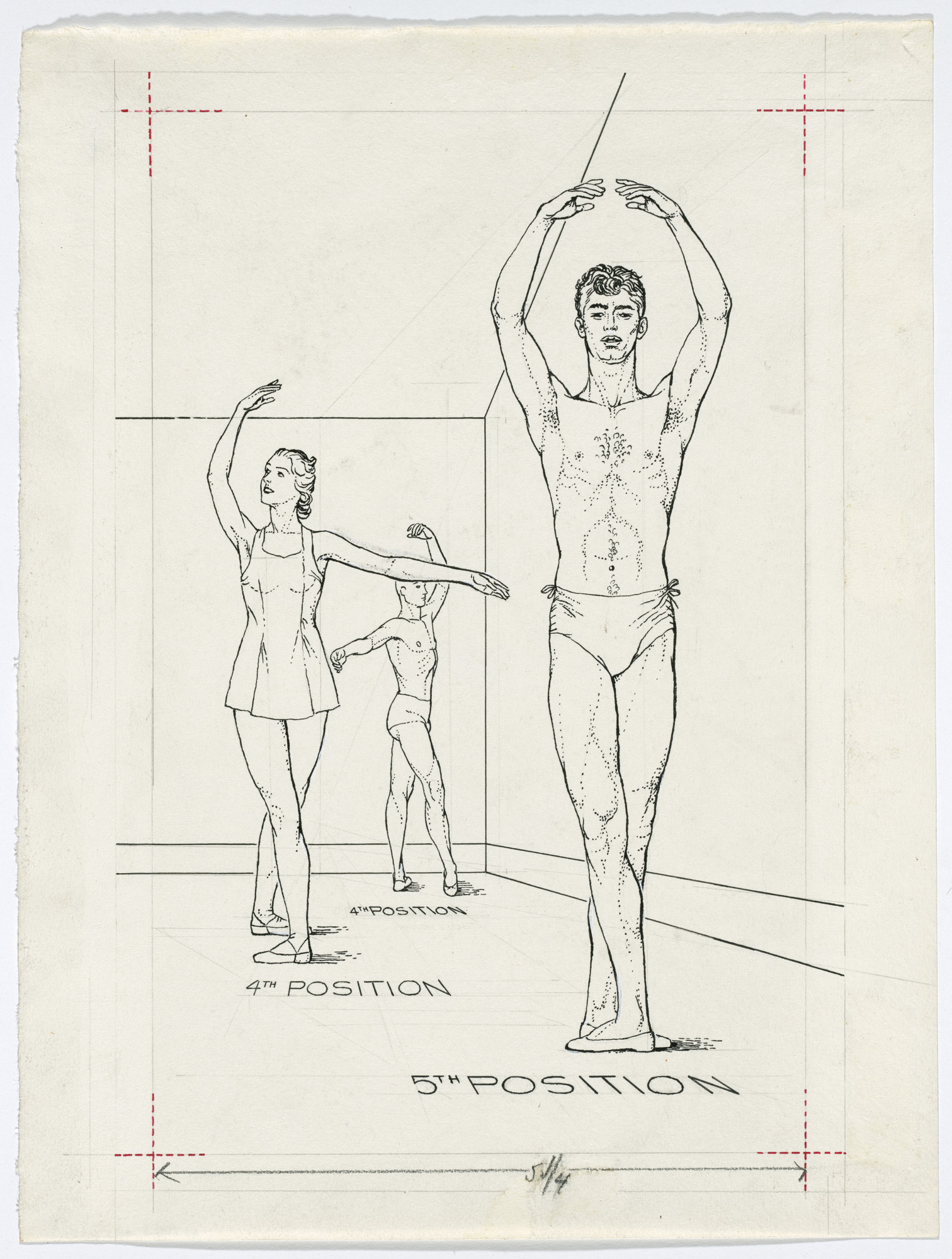 Paul Cadmus. Untitled from Ballet Positions. Drawing for Ballet Alphabet: A Primer for Laymen