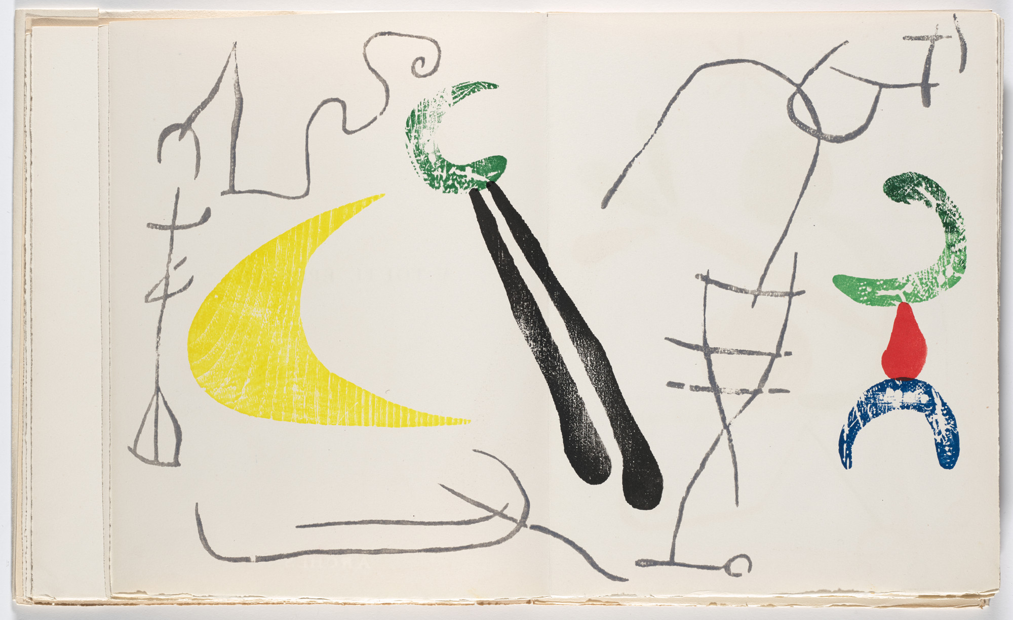 Joan Miró. Double page frontispiece from À toute épreuve (Proof Against All)