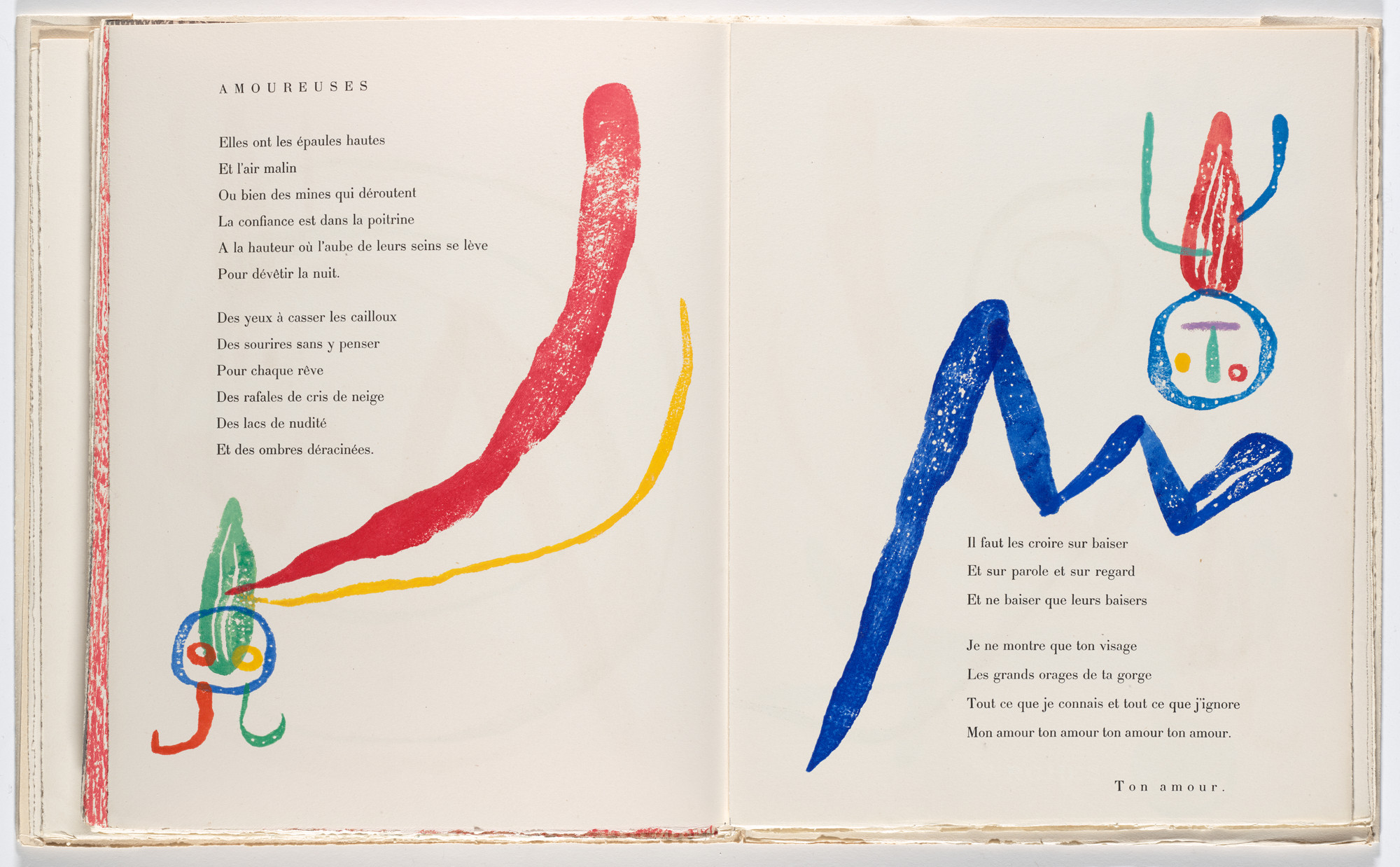 Joan Miró. In-text plate (folio 43 verso) from À toute épreuve (Proof Against All)