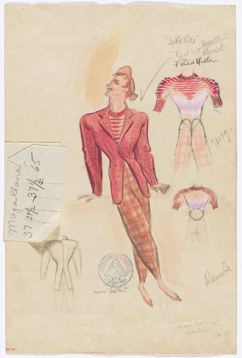 Tom Lee. Red. Costume design for the ballet Juke-Box. 1941