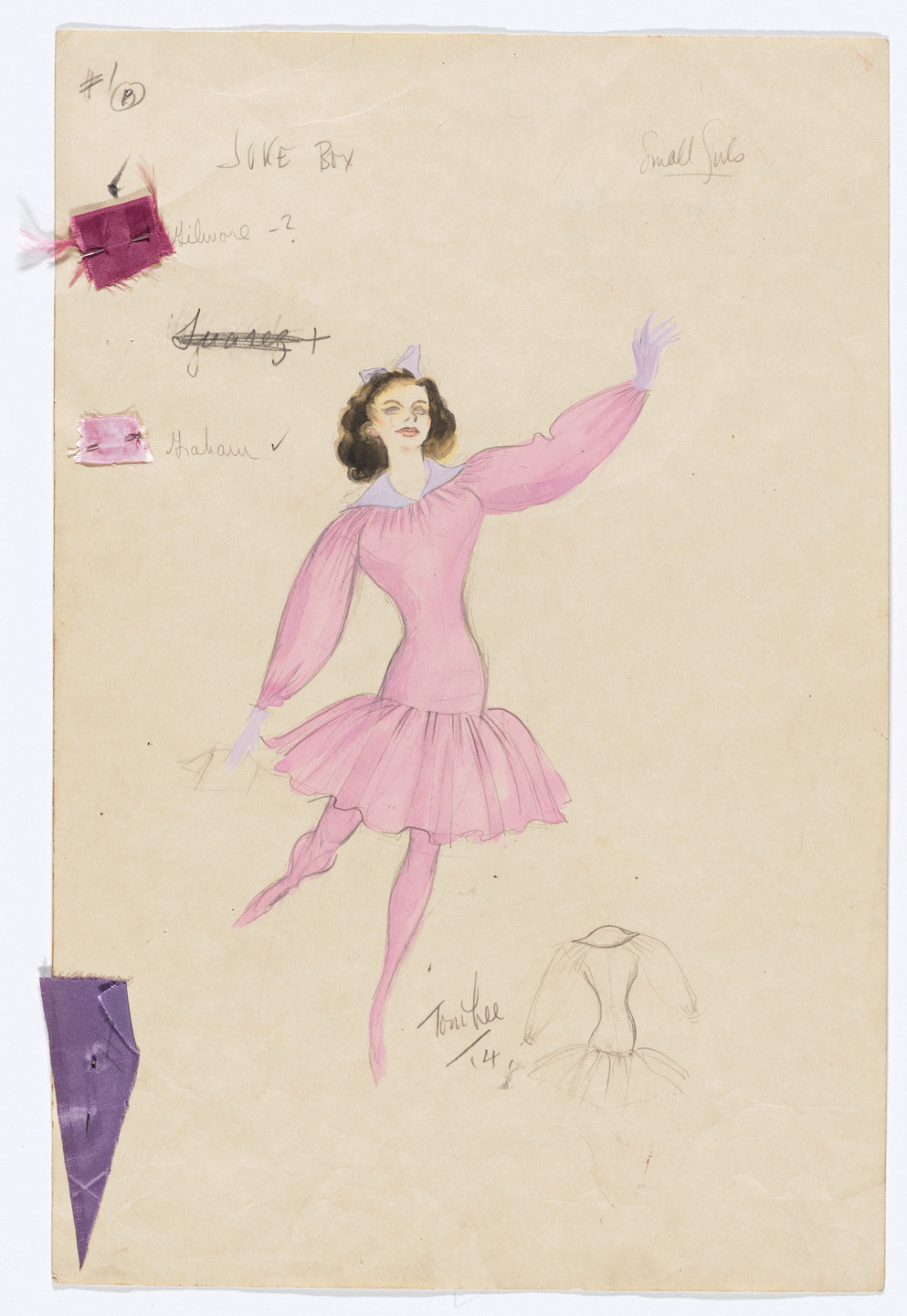 Tom Lee. Small Girls. Costume design for the ballet Juke-Box. 1941