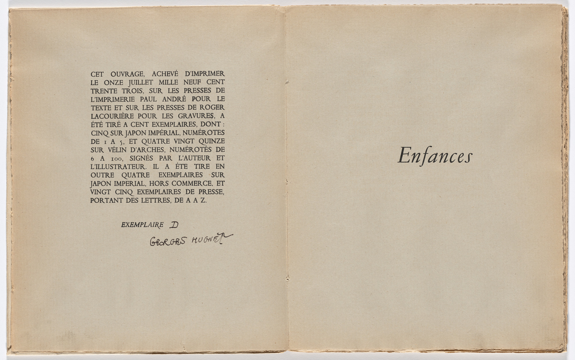 Joan Miró. Enfances (Childhoods). 1932–33, published 1933