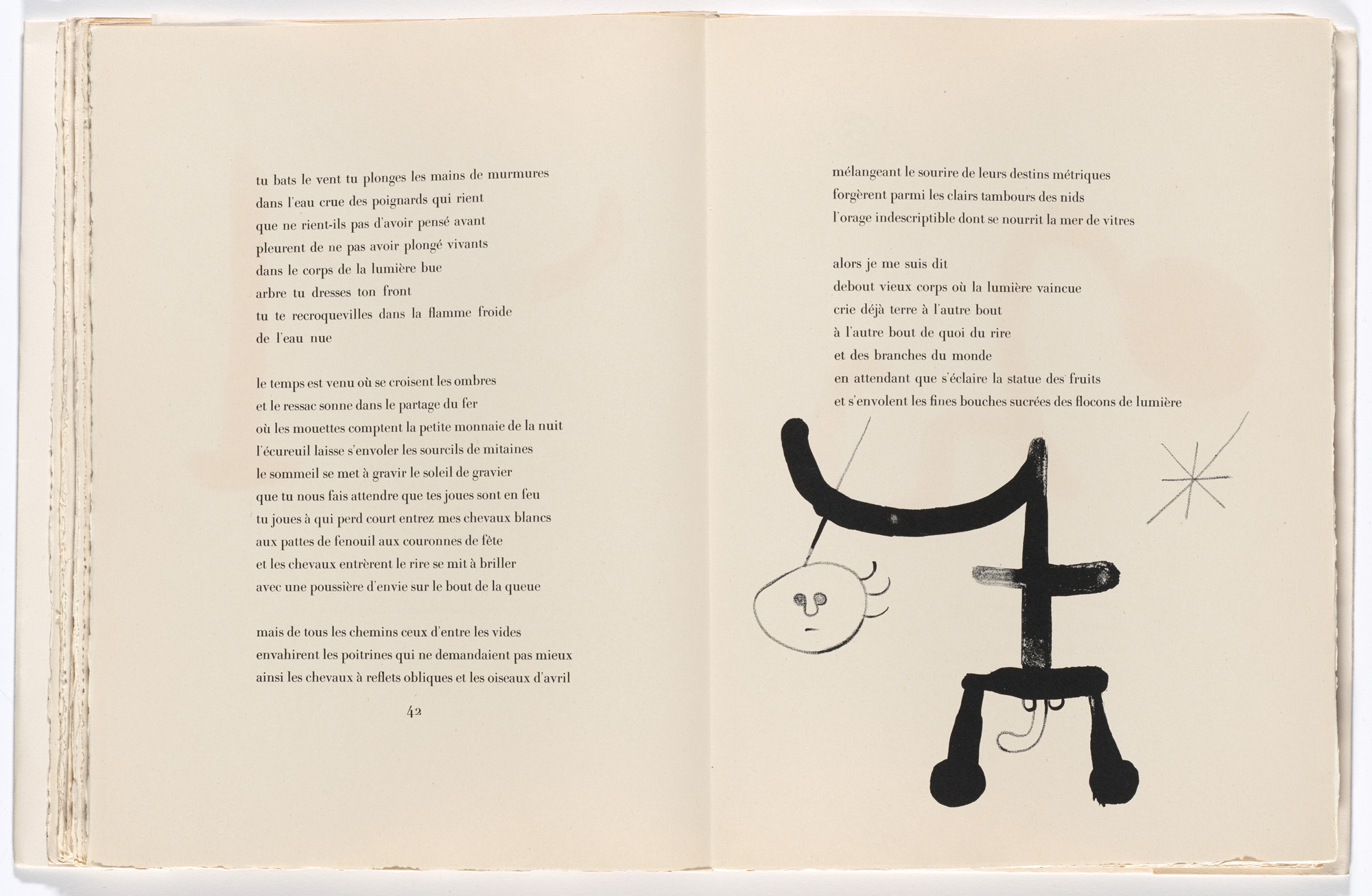 Joan Miró. In-text plate (page 43) from Parler seul (Speaking Alone)