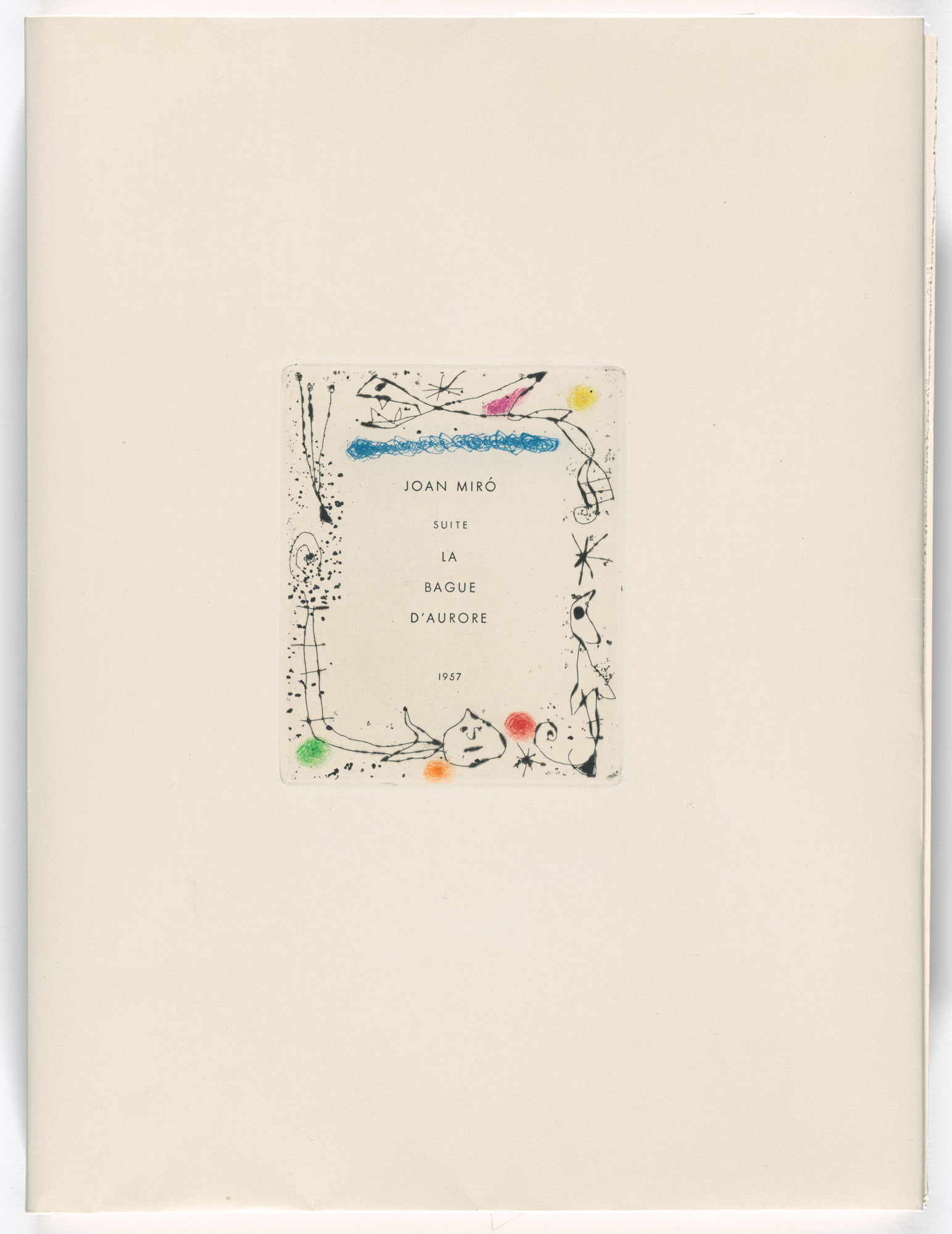 Joan Miró. Wrapper front from The Ring of Dawn Suite ( Suite la bague d'aurore )