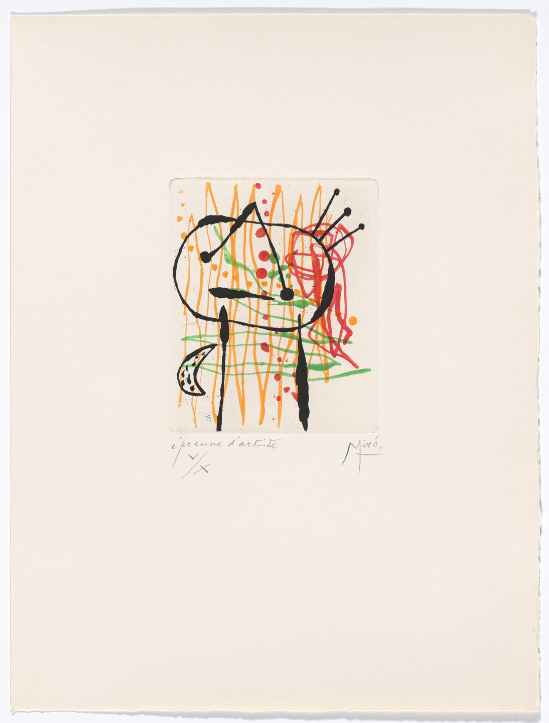 Joan Miró. Plate XII from The Ring of Dawn Suite (Suite la bague d&#39;aurore). 1957