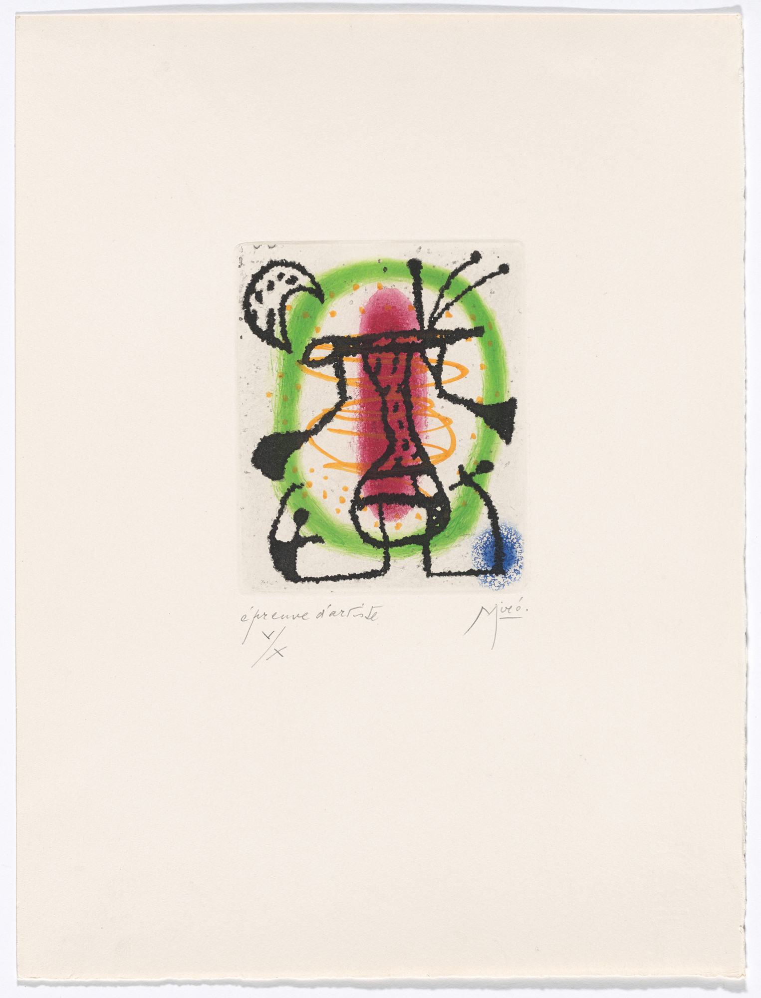 Joan Miró. Plate XIV from The Ring of Dawn Suite ( Suite la bague d'aurore )
