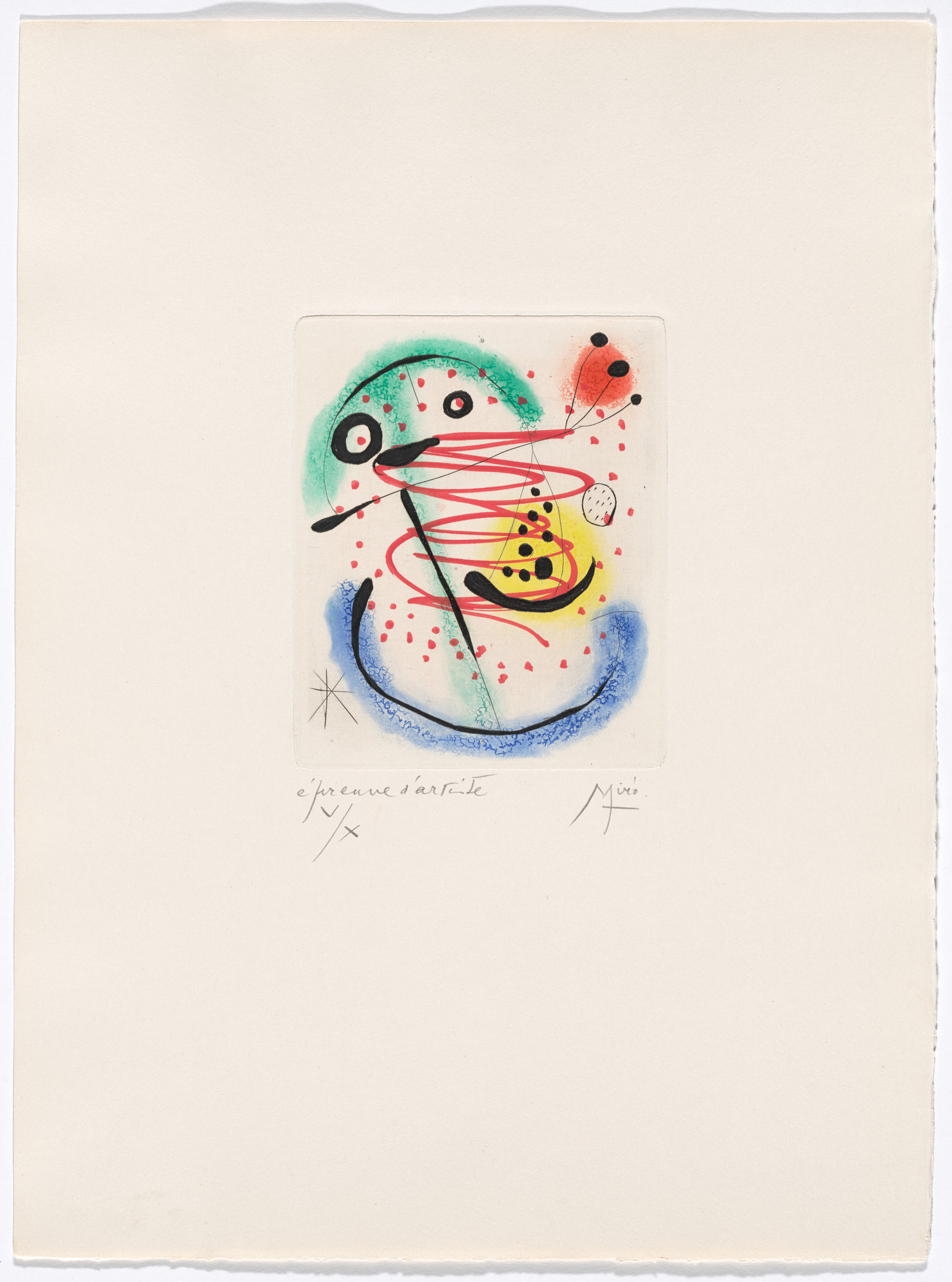 Joan Miró. Plate XVI from The Ring of Dawn Suite ( Suite la bague d'aurore )