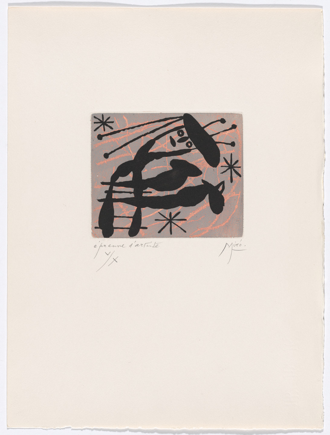 Joan Miró. Plate XVIII from The Ring of Dawn Suite (Suite la bague d&#39;aurore). 1957