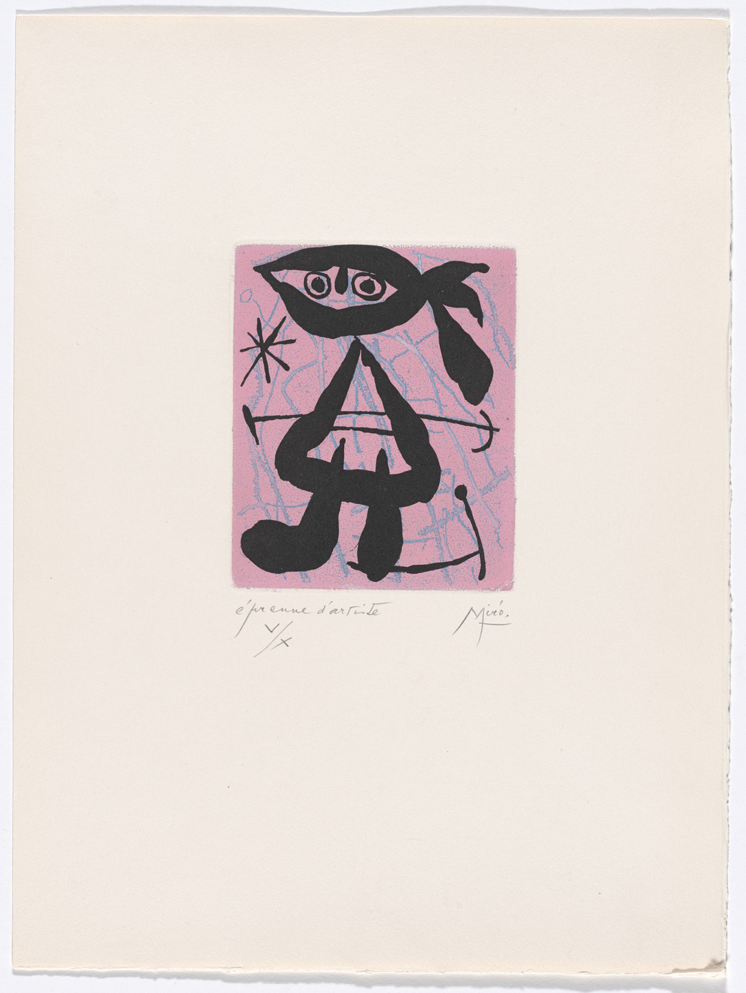 Joan Miró. Plate XIX from The Ring of Dawn Suite (Suite la bague d&#39;aurore). 1957