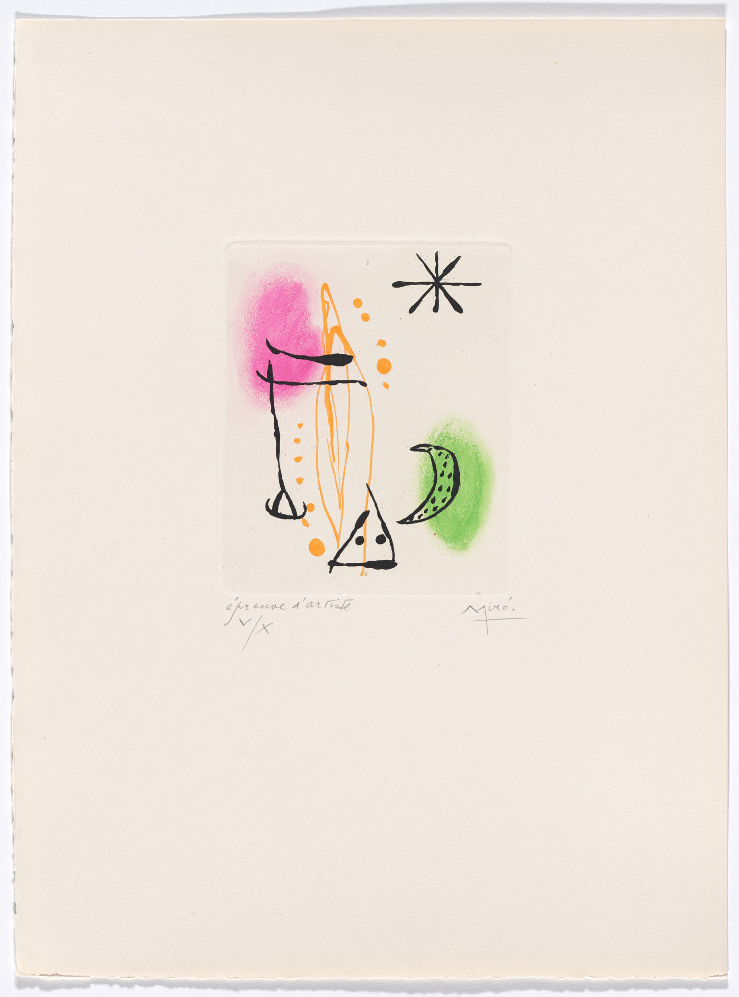 Joan Miró. Plate II from The Ring of Dawn Suite ( Suite la bague d'aurore )
