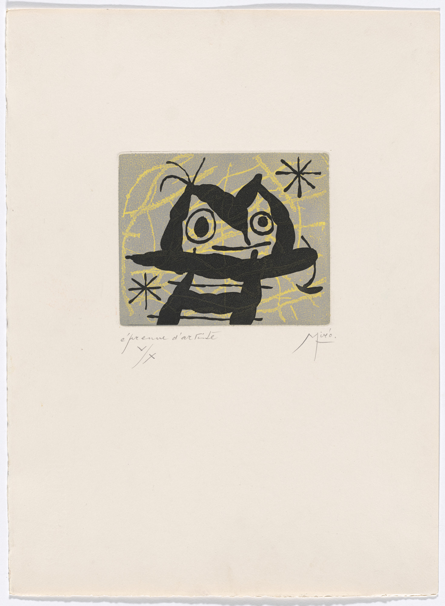 Joan Miró. Plate XXI from The Ring of Dawn Suite ( Suite la bague d'aurore )