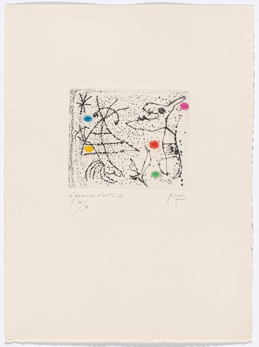 Joan Miró. Plate XXII from The Ring of Dawn Suite (Suite la bague d&#39;aurore). 1957