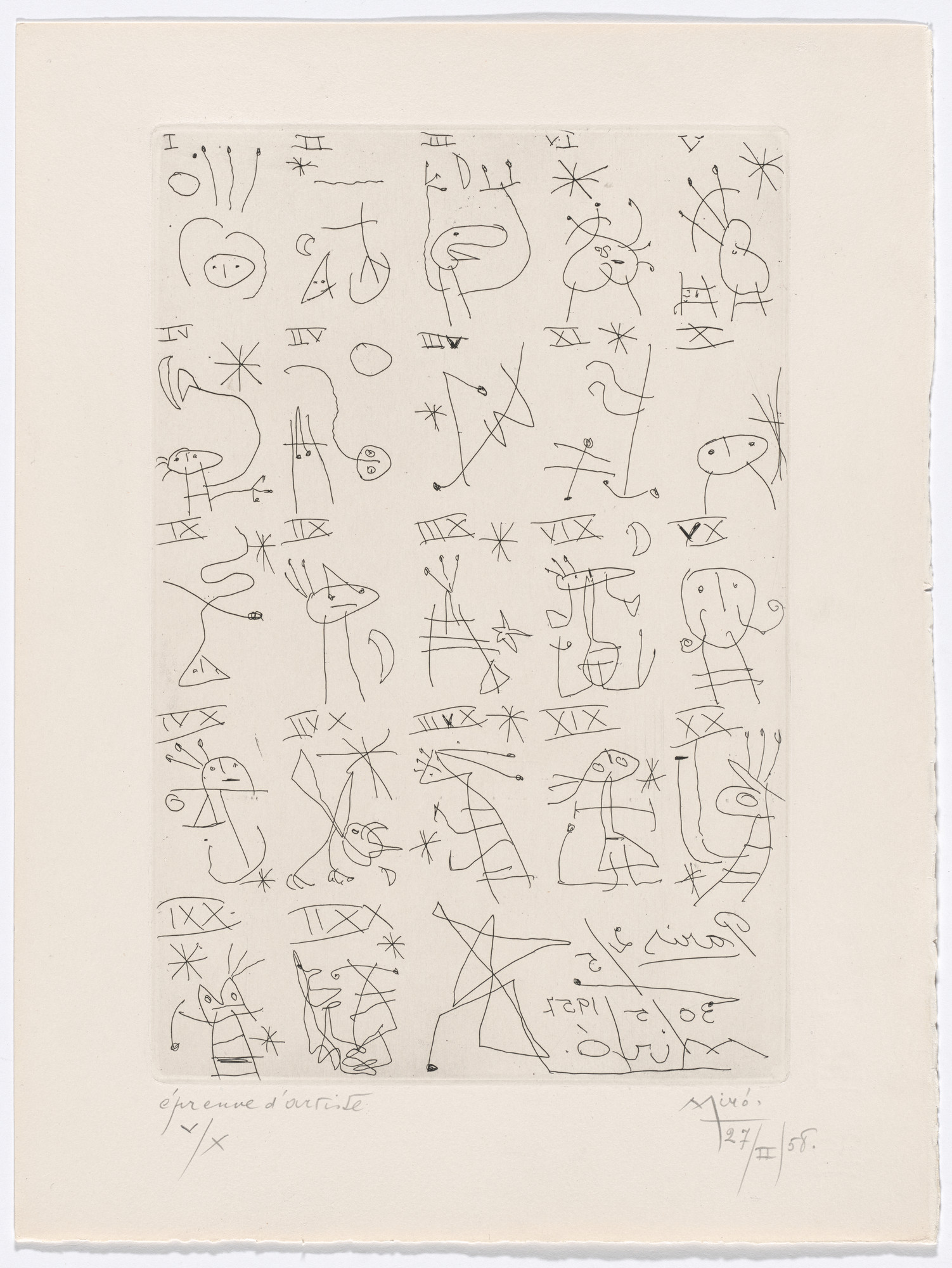 Joan Miró. Table of plates from The Ring of Dawn Suite ( Suite la bague d'aurore )