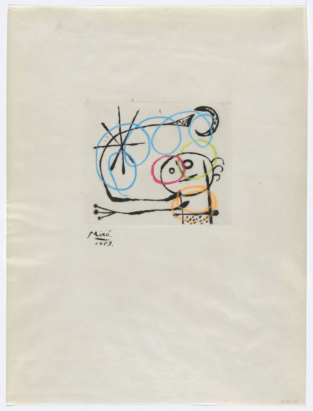 Joan Miró. Variant of plate VI from The Ring of Dawn Suite (Suite la bague d&#39;aurore). 1957