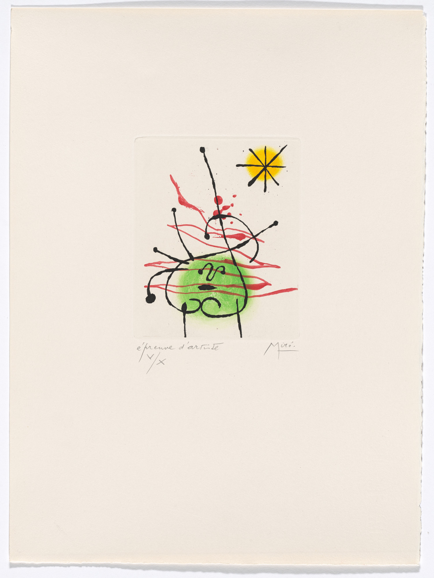 Joan Miró. Plate IV from The Ring of Dawn Suite ( Suite la bague d'aurore )
