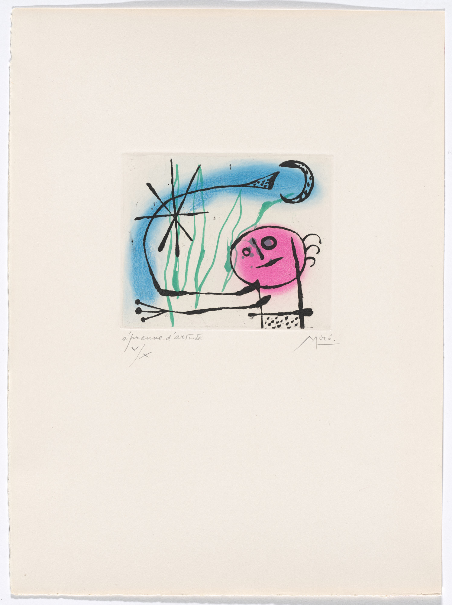 Joan Miró. Plate VI from The Ring of Dawn Suite ( Suite la bague d'aurore )