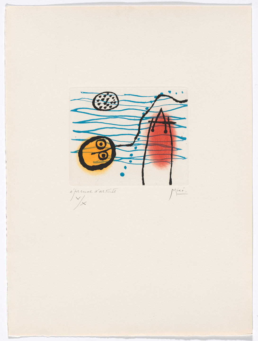 Joan Miró. Plate VII from The Ring of Dawn Suite (Suite la bague d&#39;aurore). 1957